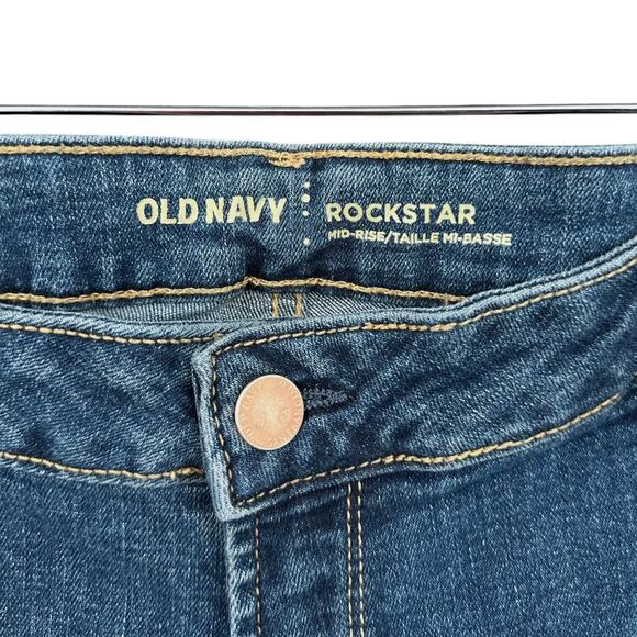 Old‎ Navy Rockstar Blue Distressed Medium Wash Jeans Womens Size 18 Regular - Picture 3 of 7